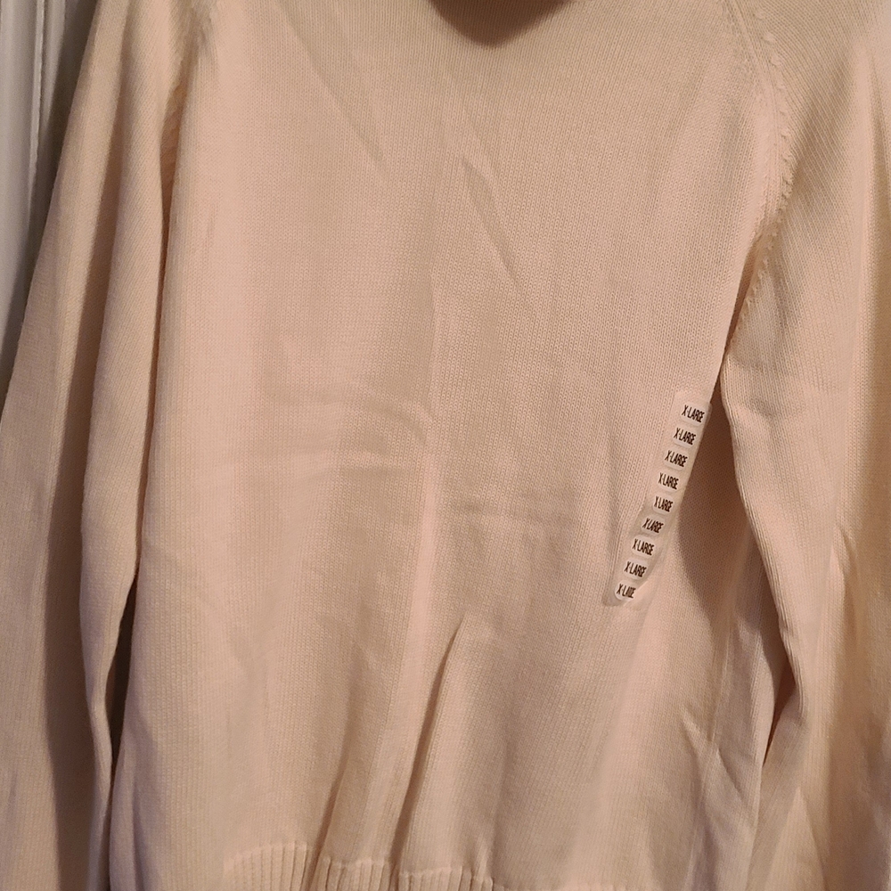 JEANNE PIERRE Cream Knit Crewneck Sweater